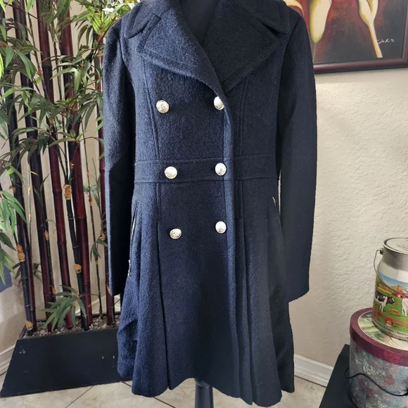 Double Breasted Skirted Peacoat Jacket/Coat - Picture 1 of 16